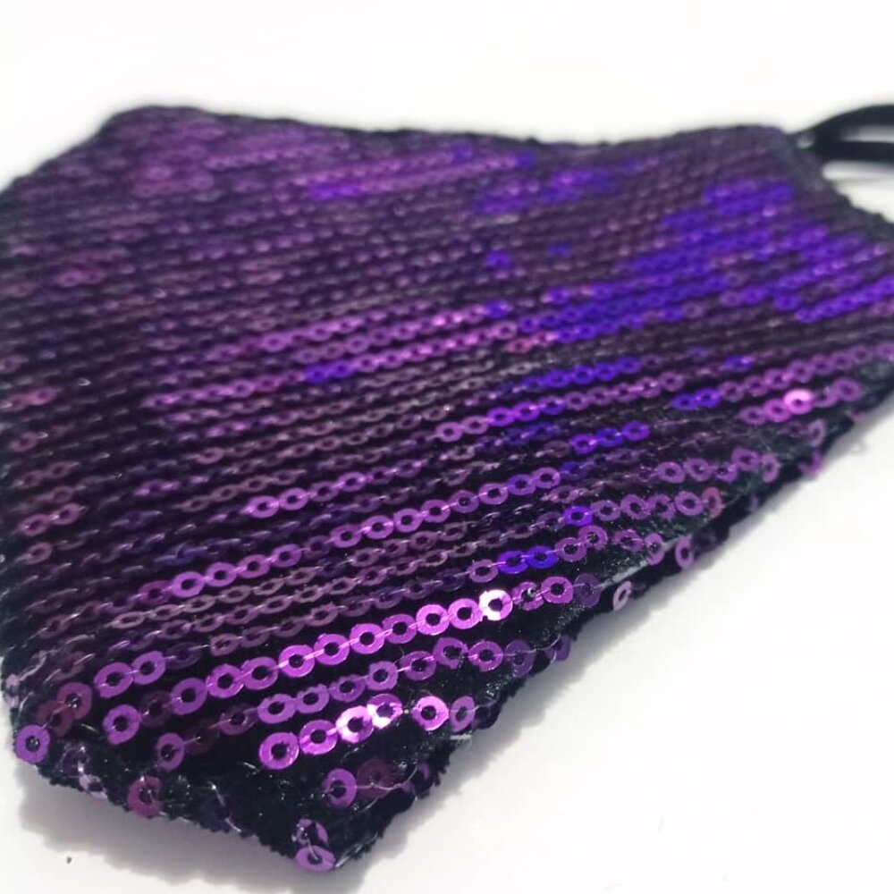 Sequin Reusable Face Mask, Purple, Non-Medical